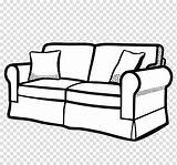 Sofa Coloring Couch Clipart Living Room Drawing Book Transparent Background Hiclipart sketch template
