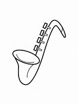 Coloring4free Saxophone sketch template