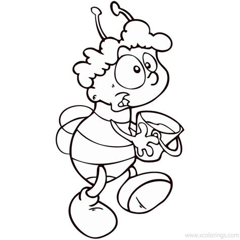 maya  bee coloring pages bee  honey xcoloringscom