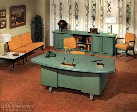 offices    vintage office furniture  sleek mid