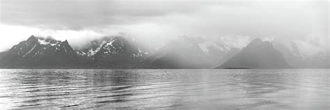 stormy lofoten island mountians monochrome photograph  sonny ryse