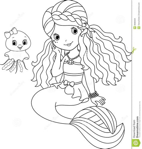cute mermaid coloring pages cinebrique
