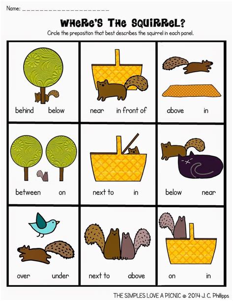 printable preposition worksheets   preposition