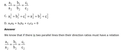 If A1 B1 C1 And A2 B2 C2 Be The Direction Ratios Of Two