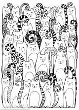 Doodle Adulte Zentangle Katzen Giclee Coloriage Mandala Quilt Colorier Ausmalbilder Malvorlagen Colorare Naif Zeichnen Malen Zentangles Gatti Disegno Sheets sketch template