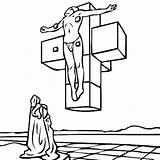 Dali Salvador Malen Salvadore Crucifixion sketch template