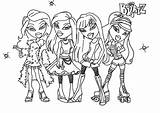 Bratz Coloring Pages Printable Print Colouring Color Girls Group Girl Activities Cartoon sketch template