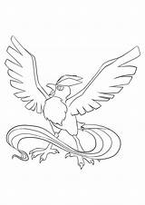 Pokemon Articuno Coloring Pages Type Ice Kids Generation Flying sketch template