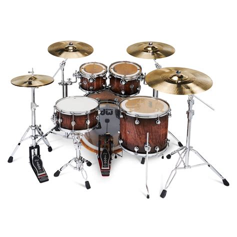 dw dwe pc complete electronicacoustic drum set curly maple burst