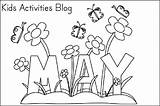 May Coloring Pages Printable Month Kids Sheets Color Flowers Kidsactivitiesblog Printables Spring Worksheets Print Fun Fall Template Activities April Basket sketch template