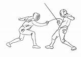 Fencing Esgrima Duel Onlinecoloringpages sketch template