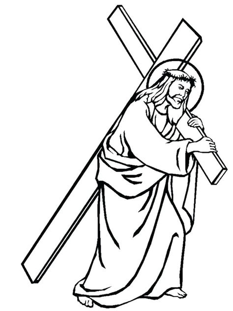 jesus died   cross coloring page  getdrawings