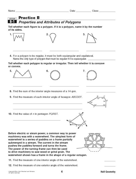 Interior And Exterior Angles Of Polygons Worksheet With Answers