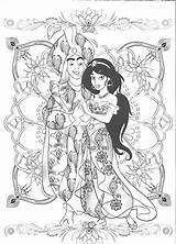 Coloring Jasmine Aladdin Aladin Erwachsene Jazmin Colorear Princesa Jazmín Princesse sketch template