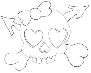 draw  heart skull step  sugar skull stencil sugar skulls