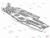 Nimitz Aircraft Kleurplaat Battleship Coloriage Submarine Oorlogsschip Kleurplaten Kolorowanka Panzer sketch template