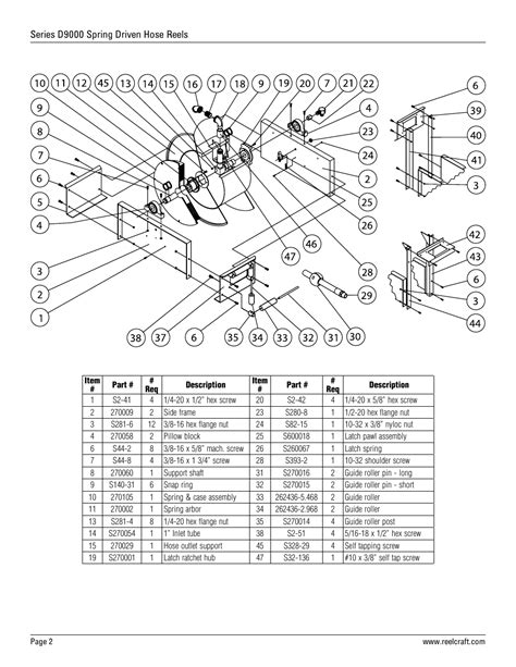 reelcraft  parts diagram