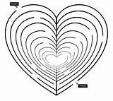 Printable Maze Heart Valentine Choose Board Valentines sketch template