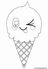 Kawaii Ice Cream Coloring Cone Pages Printable Para Cute Desenhos Colorir Color Coloringpagesonly Gelados Drawing Line Da Print Sorvete Imagens sketch template