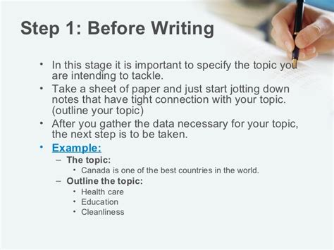 steps  paragraph writing