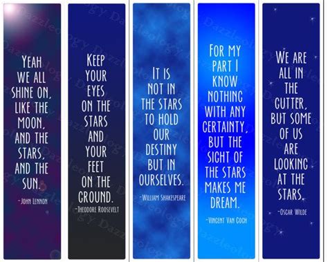 Printable Inspirational Star Quotes Bookmarks