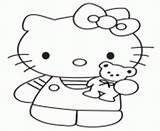 Kitty Pages Coloring Hello Teddy Bear Showing Printable sketch template