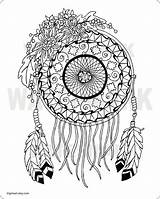 Dream Coloring Catcher Pages Adult Sunflower Easy Adults Drawing Dreamcatcher Catchers Printable Butterfly Getdrawings Getcolorings Mandala Choose Board sketch template
