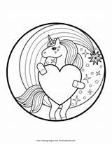 Coeur Licorne Unicorns Coloringoo Printables Primarygames Coloringpages sketch template
