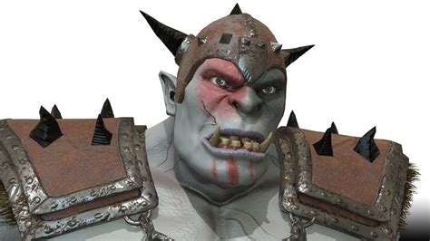 3d asset orc rigged animated low poly pbr game character