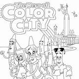 Coloring Book City Color Hero Cover sketch template