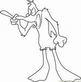 Daffy Duck Coloring Shouting Coloringpages101 sketch template