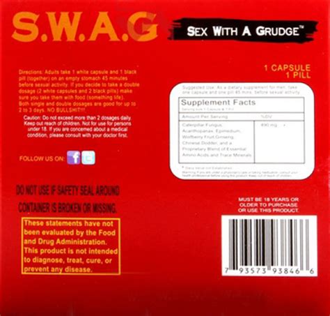 S W A G Swag Sex With A Grudge Male Enhancement 30 Pills