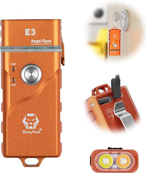 rovyvon  keychain flashlights  lumens usb  rechargeable mini edc