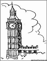 Ben London Coloring Pages Clock Big Tower Bridge Drawing Color Colouring Netart Bouncy Printable Kids Easy Choose Board Getcolorings Drawings sketch template