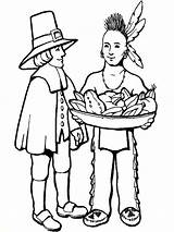 Coloring Indian Pages Native American Pilgrim Thanksgiving Cartoon Kids Americans Related Posts sketch template