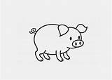 Pig Coloring Cartoon Color Pages Kids sketch template