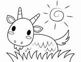 Coloring Pages Cute Goat Baby Printable sketch template