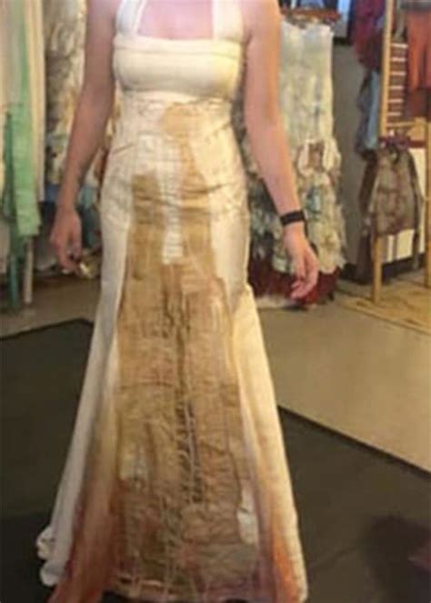 bride slammed on facebook for unfortunate coffee stain on dress