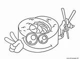 Sushi Kawaii Nourriture Colorier Belle Ordinaire Top15 Yampuff Coloriages Greatestcoloringbook sketch template