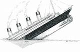 Sunken Ship Sketch Coloring Titanic Pages Paintingvalley sketch template