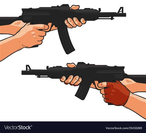 assault rifle small arm machine gun shotgun vector image