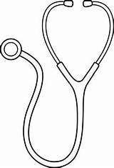 Stethoscope Doctors Line Pngkey Estetoscopio Nurses Dibujo sketch template
