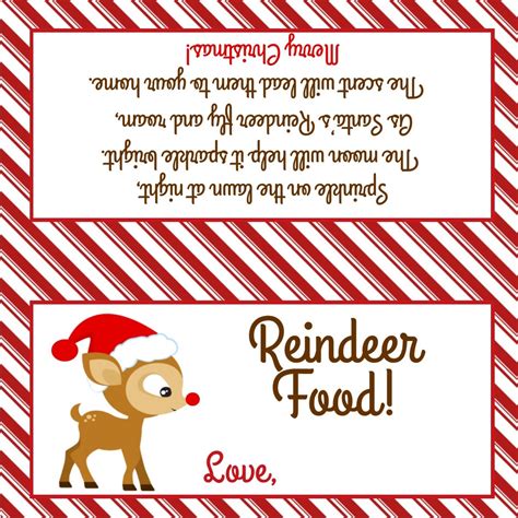 reindeer food treat bag topper digital file  print reindeer