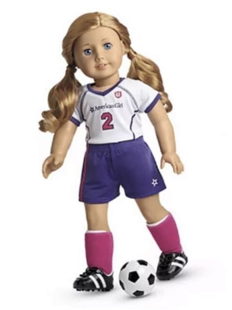 american girl doll soccer 3 pieces outfit shirt shorts shoes retired