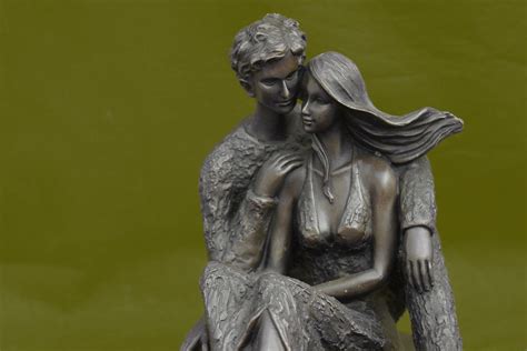 classical bronze statues lovers figurines romantic couple sculpture
