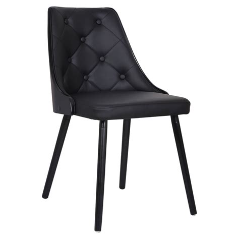 Addison Dining Chair Black Leather Look Tufted Dcg Stores
