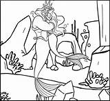 Coloring King Triton Mermaid Little Pages Ariel Hugging Great Kids Top sketch template