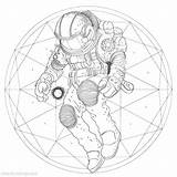 Astronaut Xcolorings 666px sketch template