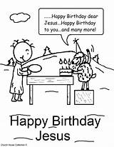 Birthday Coloring Happy Pages Jesus Party Church Churchhousecollection sketch template