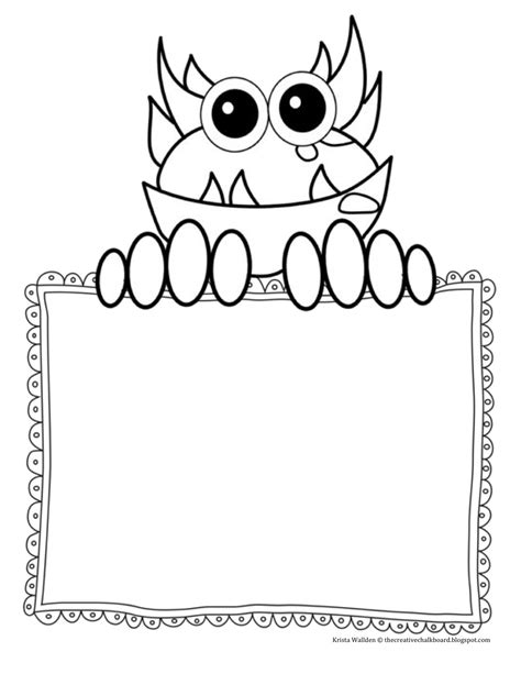 creative chalkboard day  freebie monster writing pages
